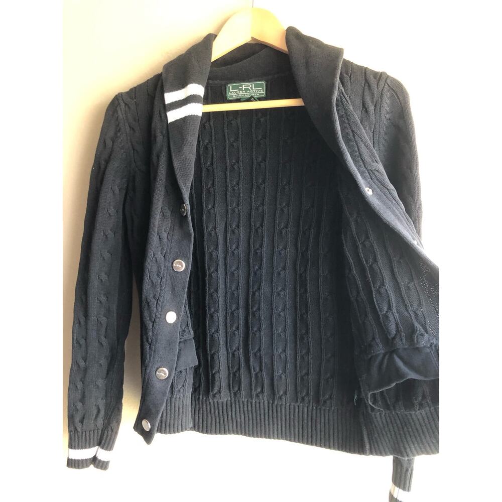 Lauren Ralph Lauren Womens Snap Button Sweater Black Size S/P - Picture 6 of 10